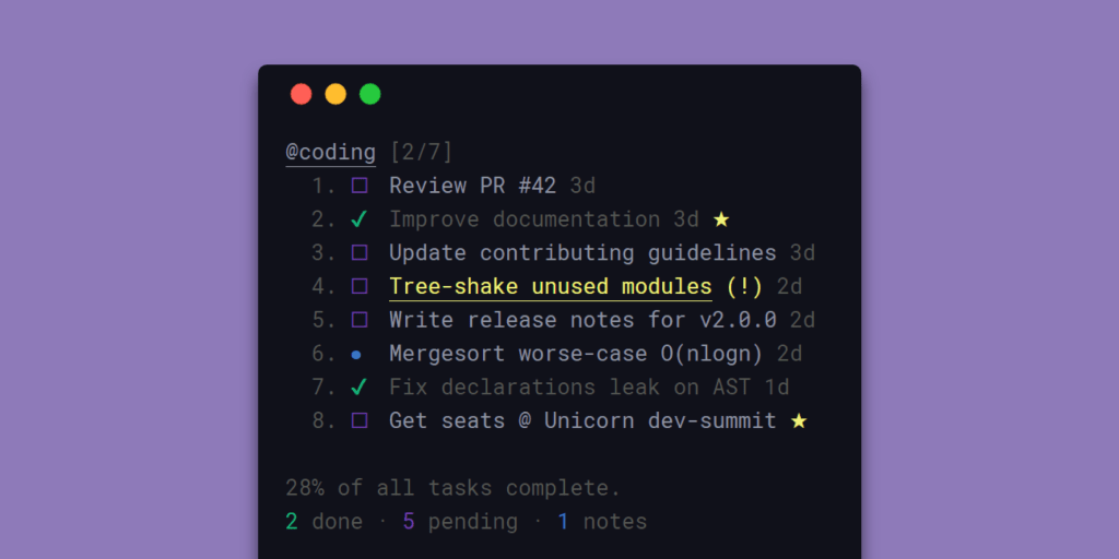 Taskbook – Manage your todo’s from the&nbsp;CLI